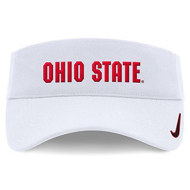 Unisex Nike White Ohio State Buckeyes 2024 Sideline Fit Ace Visor