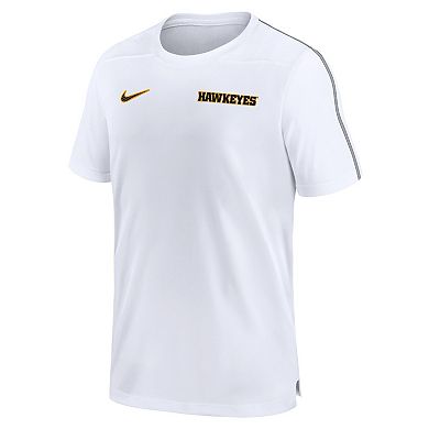 Men's Nike White Iowa Hawkeyes 2024 Sideline Coach Performance Top