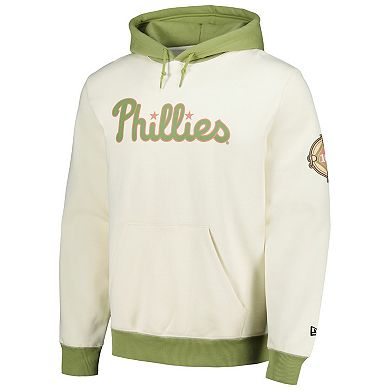 Men's New Era Cream/Green Philadelphia Phillies Color Pop Pullover Hoodie