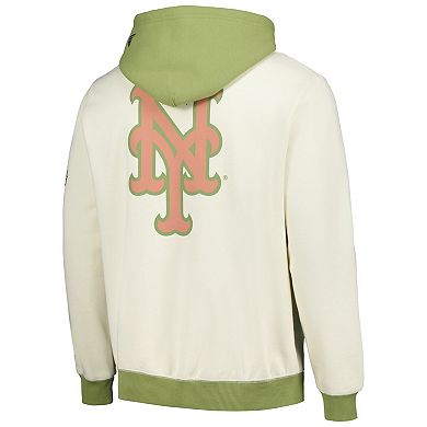 Men's New Era Cream/Green New York Mets Color Pop Pullover Hoodie
