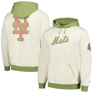 Men's New Era Cream/Green New York Mets Color Pop Pullover Hoodie