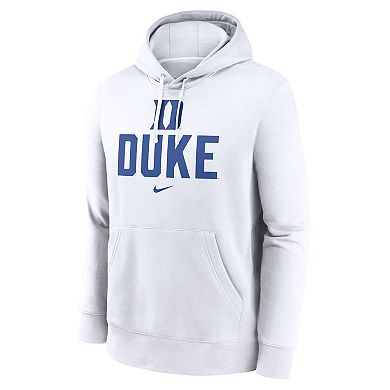 Men's Nike White Duke Blue Devils Primetime Club Fleece Pullover Hoodie
