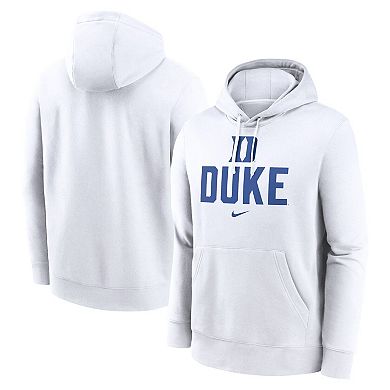 Men's Nike White Duke Blue Devils Primetime Club Fleece Pullover Hoodie