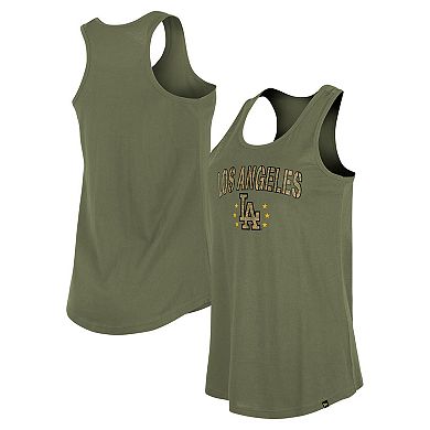 Women's New Era Olive Los Angeles Dodgers Armed Forces Day Tank Top