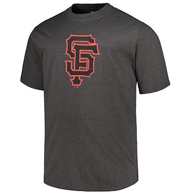 Men's Profile Heather Black San Francisco Giants Big & Tall Weathered Logo T-Shirt