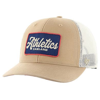 Men's '47 Khaki Oakland Athletics Glory Daze Trucker Adjustable Hat
