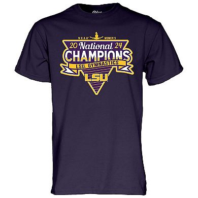 Unisex Blue 84  Purple LSU Tigers 2024 NCAA Women's Gymnastics National Champions T-Shirt