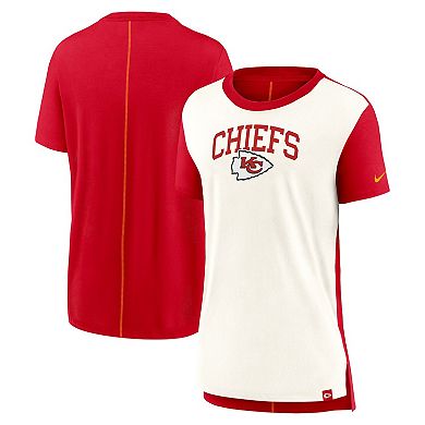 Women's Nike Cream/Red Kansas City Chiefs Wordmark Tri-Blend T-Shirt