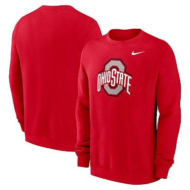 Men's Nike Scarlet Ohio State Buckeyes Primetime Evergreen Fleece Pullover Sweatshirt