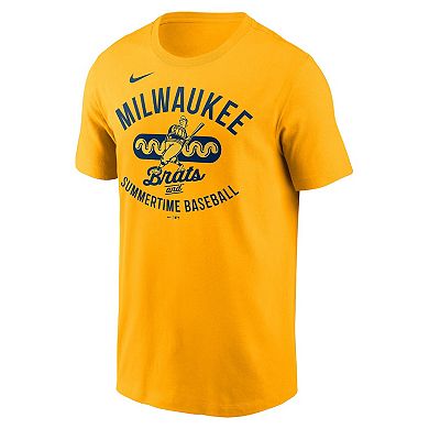 Men's Nike Gold Milwaukee Brewers Local Home Town T-Shirt