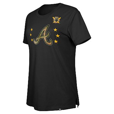 Women's New Era Black Atlanta Braves Armed Forces Day T-Shirt