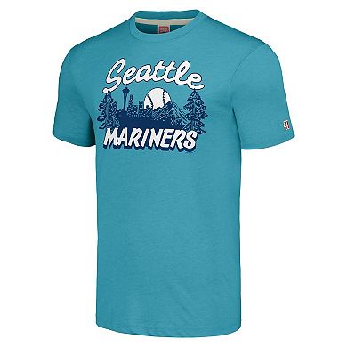 Men's Homage Aqua Seattle Mariners Hyper Local Tri-Blend T-Shirt