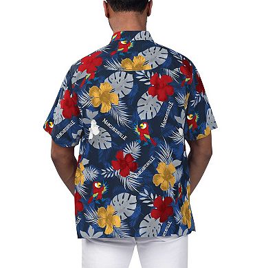 Men's Margaritaville Navy New York Yankees Island Life Floral Party Button-Up Shirt