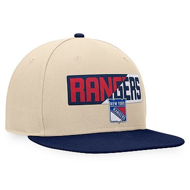 Men's Fanatics Branded Cream/Navy New York Rangers Goalaso Snapback Hat