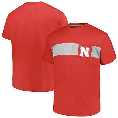 Men's Profile Scarlet Nebraska Huskers Big & Tall Color Stripe T-Shirt