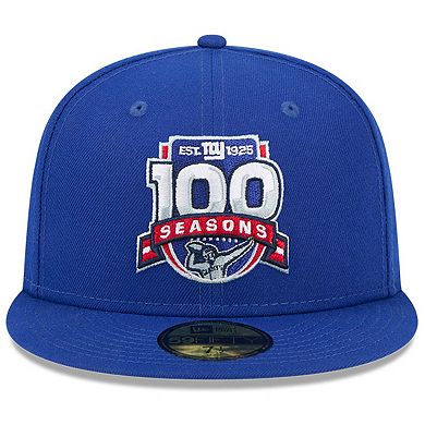 Men's New Era Royal New York Giants 100th Season 59FIFTY Fitted Hat