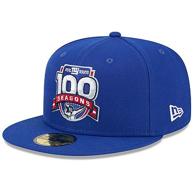 Men's New Era Royal New York Giants 100th Season 59FIFTY Fitted Hat