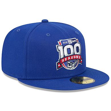 Men's New Era Royal New York Giants 100th Season 59FIFTY Fitted Hat