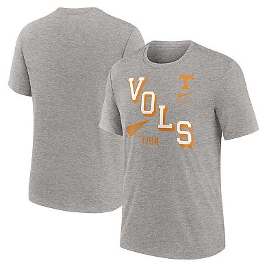 Men's Nike Heather Gray Tennessee Volunteers Blitz Roll Call Tri-Blend T-Shirt