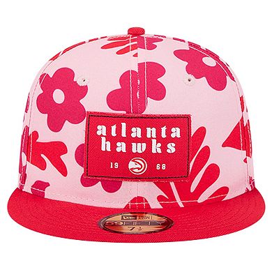 Men's New Era Red Atlanta Hawks Palm Fronds 2-Tone 59FIFTY Fitted Hat