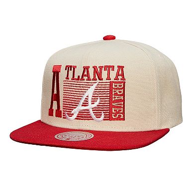 Men's Mitchell & Ness Cream Atlanta Braves Cooperstown Collection Speed Zone Snapback Hat