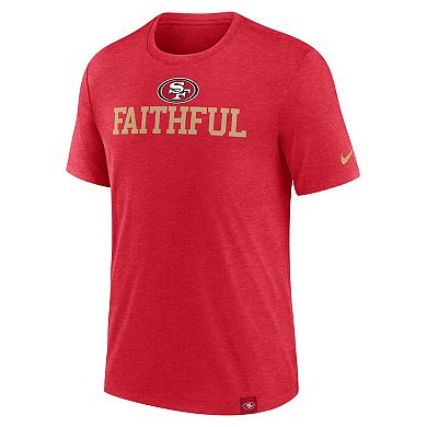 Men's Nike Scarlet San Francisco 49ers Blitz Tri-Blend T-Shirt