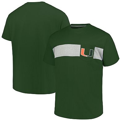 Men's Profile Green Miami Hurricanes Big & Tall Color Stripe T-Shirt