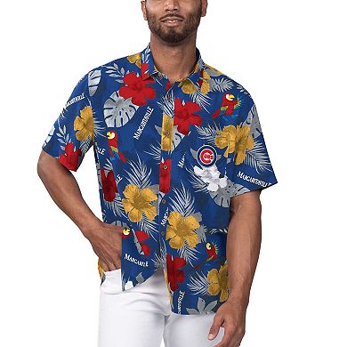 Men's Margaritaville Royal Chicago Cubs Island Life Floral Party Button-Up Shirt