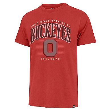 Men's '47 Scarlet Ohio State Buckeyes Double Header Franklin T-Shirt