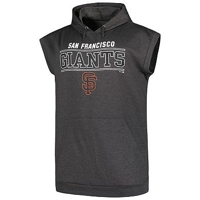 Men's Profile Heather Charcoal San Francisco Giants Big & Tall Muscle Sleeveless Pullover Hoodie