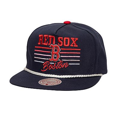 Men's Mitchell & Ness Navy Boston Red Sox  Radiant Lines Deadstock Snapback Hat