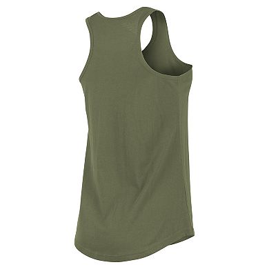 Women's New Era Olive Texas Rangers Armed Forces Day Tank Top