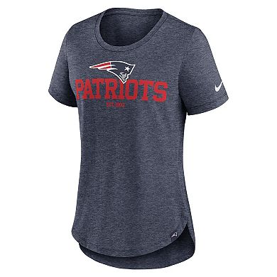 Women's Nike Heather Navy New England Patriots Fashion Tri-Blend T-Shirt