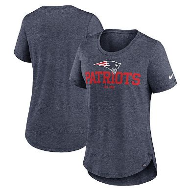 Women's Nike Heather Navy New England Patriots Fashion Tri-Blend T-Shirt