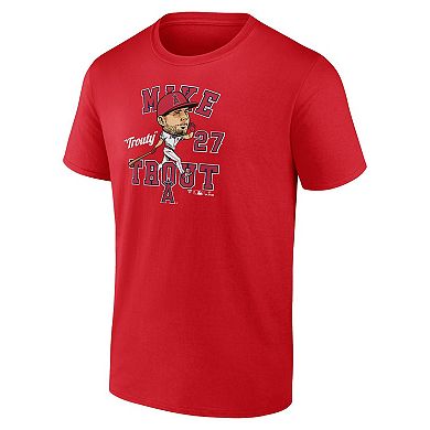 Men's Fanatics Mike Trout Red Los Angeles Angels Hometown Caricature T-Shirt