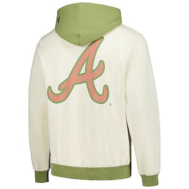 Men's New Era Cream/Green Atlanta Braves Color Pop Pullover Hoodie