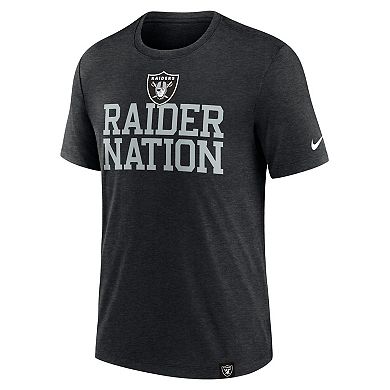 Men's Nike Heather Black Las Vegas Raiders Blitz Tri-Blend T-Shirt