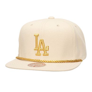 Men's Mitchell & Ness Cream Los Angeles Dodgers Golden Ivory Snapback Hat