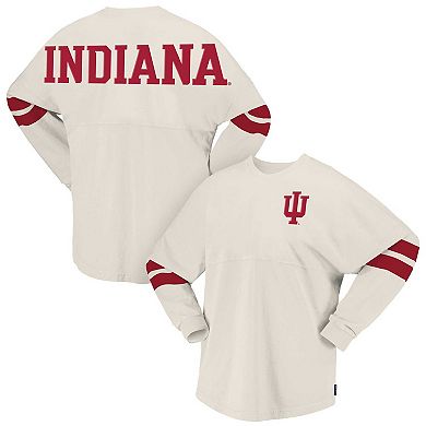 Women's Spirit Jersey Cream Indiana Hoosiers Oversized T-Shirt