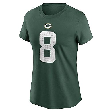 Women's Nike Josh Jacobs Green Green Bay Packers Player Name & Number T-Shirt