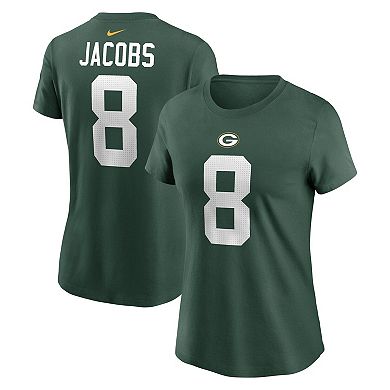 Women's Nike Josh Jacobs Green Green Bay Packers Player Name & Number T-Shirt