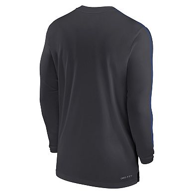 Men's Nike Anthracite Kentucky Wildcats 2024 Sideline Coach UV Performance Long Sleeve T-Shirt