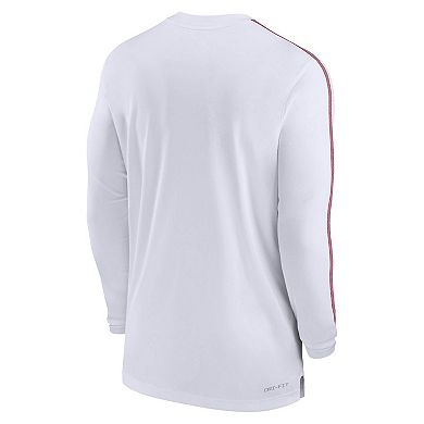 Men's Nike White USC Trojans 2024 Sideline Coach UV Performance Long Sleeve T-Shirt