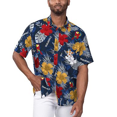 Men's Margaritaville Navy Houston Astros Island Life Floral Party Button-Up Shirt