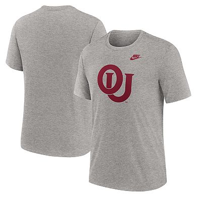 Men's Nike Heather Gray Oklahoma Sooners Blitz Evergreen Legacy Primary Tri-Blend T-Shirt