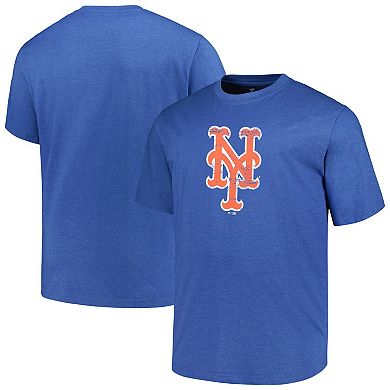 Men's Profile Heather Royal New York Mets Big & Tall Weathered Logo T-Shirt