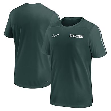 Men's Nike Green Michigan State Spartans 2024 Sideline Coach Performance Top