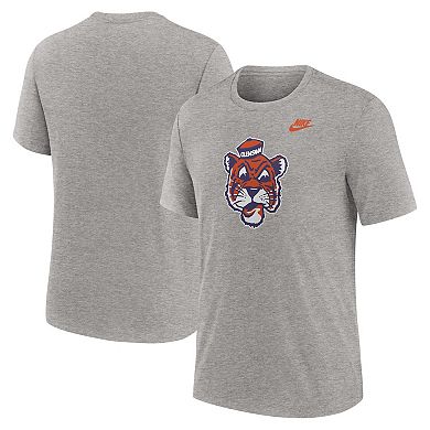 Men's Nike Heather Gray Clemson Tigers Blitz Evergreen Legacy Primary Tri-Blend T-Shirt