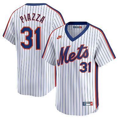 Men's Nike Mike Piazza White New York Mets Throwback Cooperstown Limited Jersey