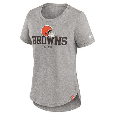 Women's Nike  Heather Charcoal Cleveland Browns Fashion Tri-Blend T-Shirt